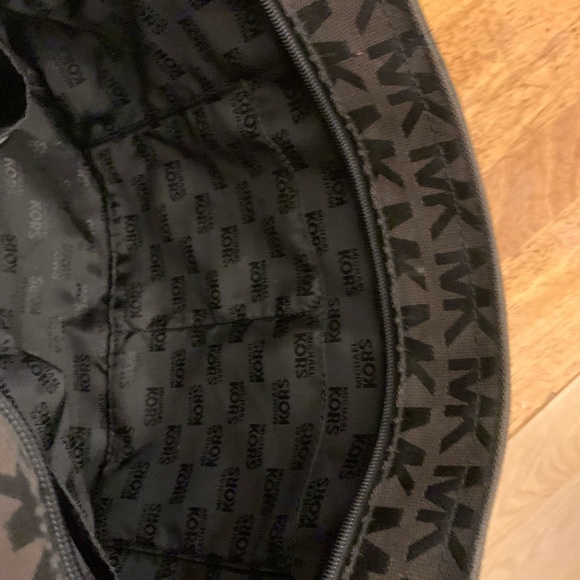 Michael Kors Black Monogram Tote with Gold Accents - Picture 8 of 10